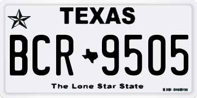 TX license plate BCR9505