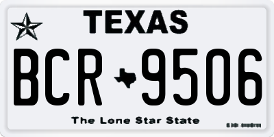TX license plate BCR9506