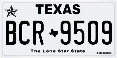 TX license plate BCR9509