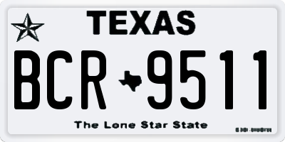 TX license plate BCR9511