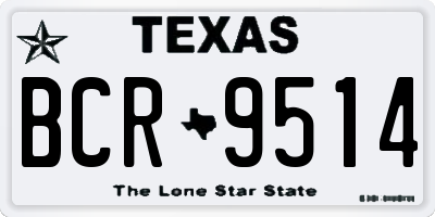 TX license plate BCR9514