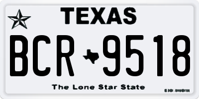 TX license plate BCR9518