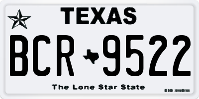 TX license plate BCR9522
