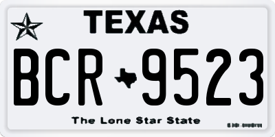 TX license plate BCR9523