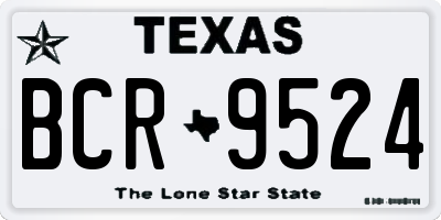 TX license plate BCR9524