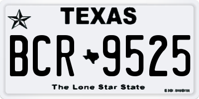 TX license plate BCR9525