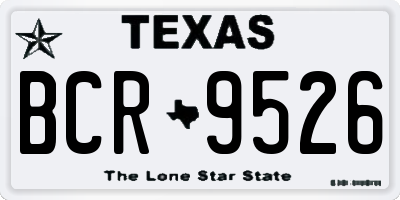 TX license plate BCR9526