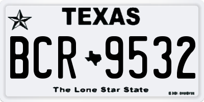 TX license plate BCR9532