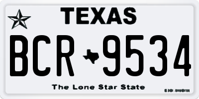 TX license plate BCR9534