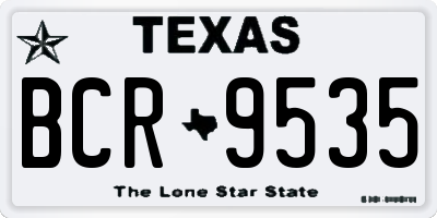 TX license plate BCR9535