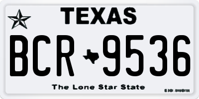 TX license plate BCR9536