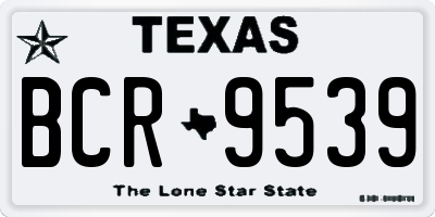 TX license plate BCR9539