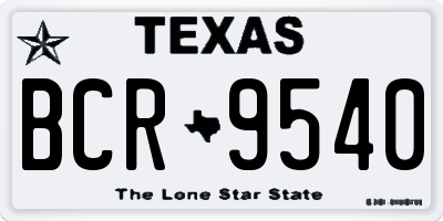 TX license plate BCR9540