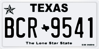 TX license plate BCR9541