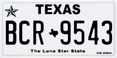 TX license plate BCR9543