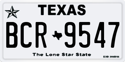 TX license plate BCR9547