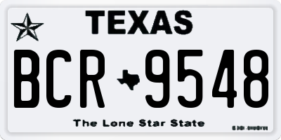 TX license plate BCR9548