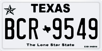 TX license plate BCR9549
