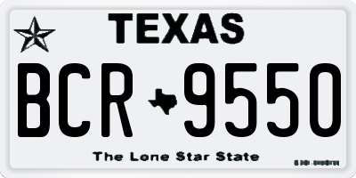 TX license plate BCR9550