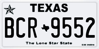TX license plate BCR9552