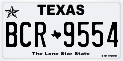 TX license plate BCR9554