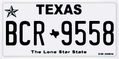 TX license plate BCR9558