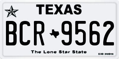 TX license plate BCR9562