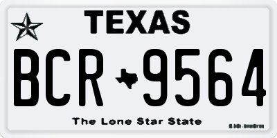 TX license plate BCR9564