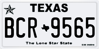 TX license plate BCR9565