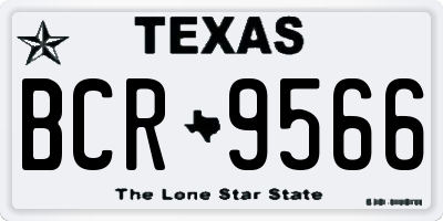 TX license plate BCR9566