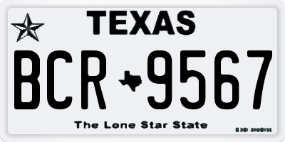 TX license plate BCR9567