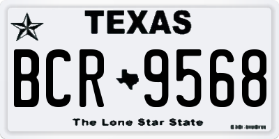 TX license plate BCR9568