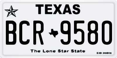 TX license plate BCR9580