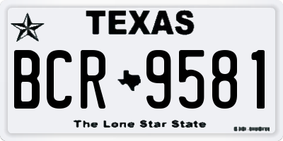 TX license plate BCR9581