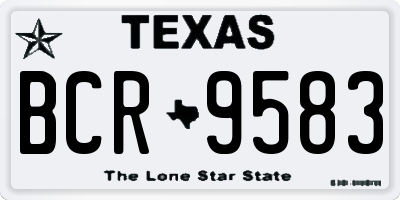 TX license plate BCR9583
