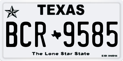 TX license plate BCR9585