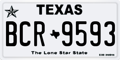 TX license plate BCR9593