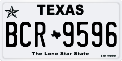 TX license plate BCR9596