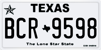 TX license plate BCR9598
