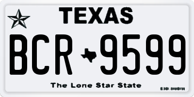 TX license plate BCR9599