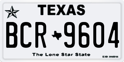 TX license plate BCR9604