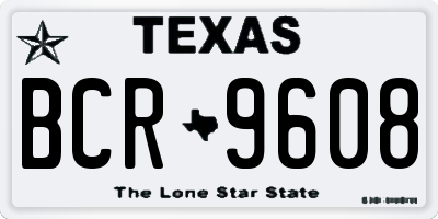 TX license plate BCR9608