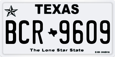 TX license plate BCR9609