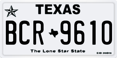 TX license plate BCR9610