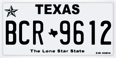 TX license plate BCR9612