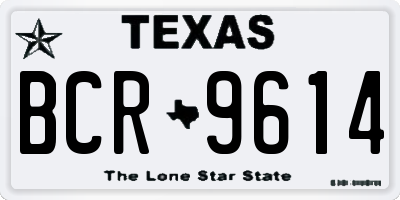 TX license plate BCR9614