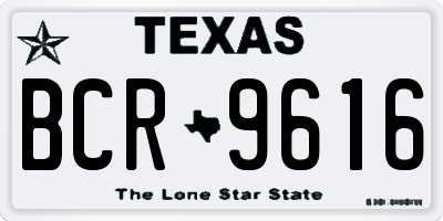TX license plate BCR9616