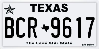 TX license plate BCR9617