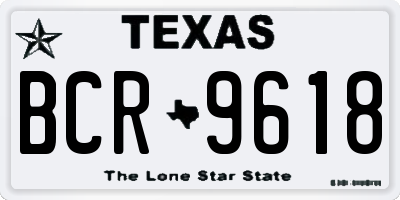 TX license plate BCR9618