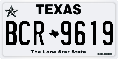 TX license plate BCR9619